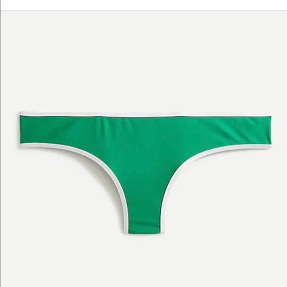 NWT J.Crew Eco Tipped Surf Hipster Bikini Bottoms Vintage Kelly Green XXL - Picture 2 of 9